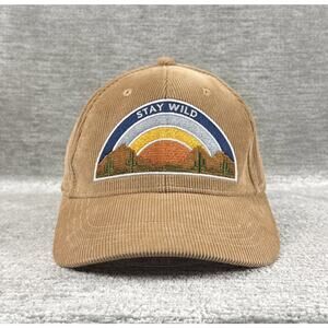 Cleo + Wolf Women's "Stay Wild" Sunset Desert Corduroy Baseball Hat - Tan/Beige